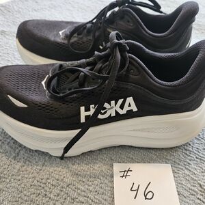 Hoka Black and White Athletic Shoes
